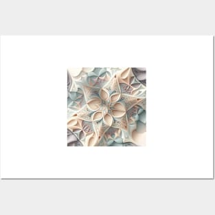 A Fractal Pattern of Subtle Pastel Colors Posters and Art